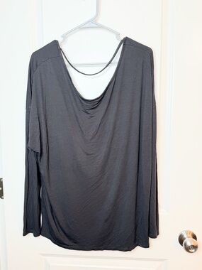 Old Navy Dark Gray Open Back Long Sleeve Top Women’s Oversized Boho Plus